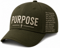 Olive green Christian Purpose cap with cross embroidery and Jeremiah 29:11 scripture