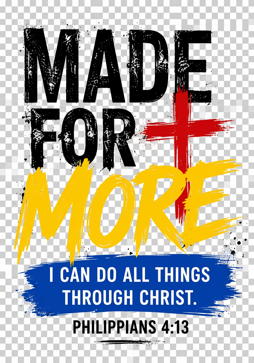 Made For More T-Shirt - Philippians 4:13 graphic design