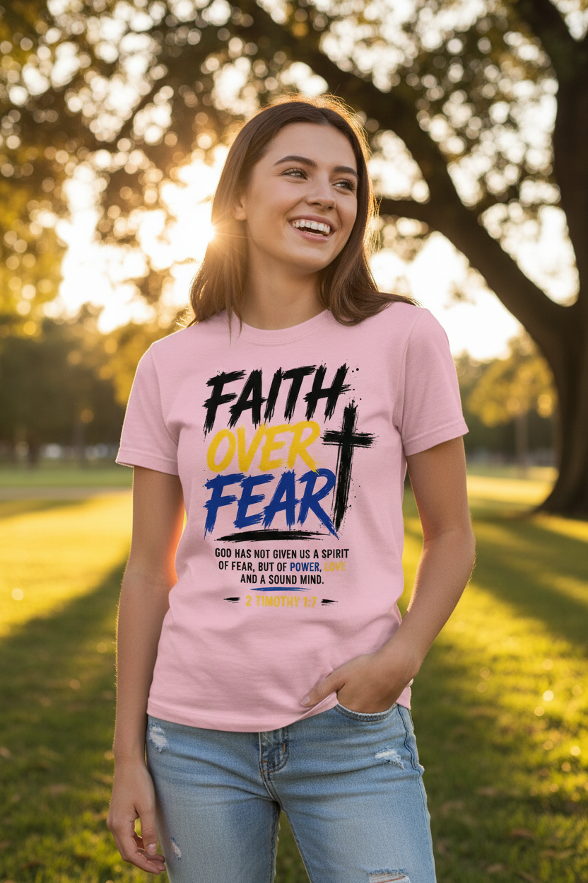 Faith Over Fear T-Shirt - Pink