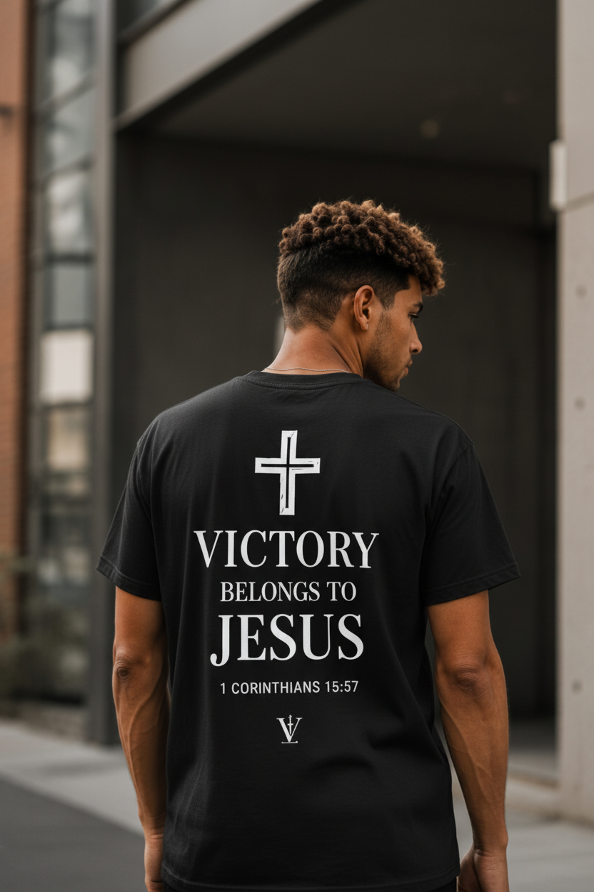 Victory Belongs To Jesus Black T-Shirt