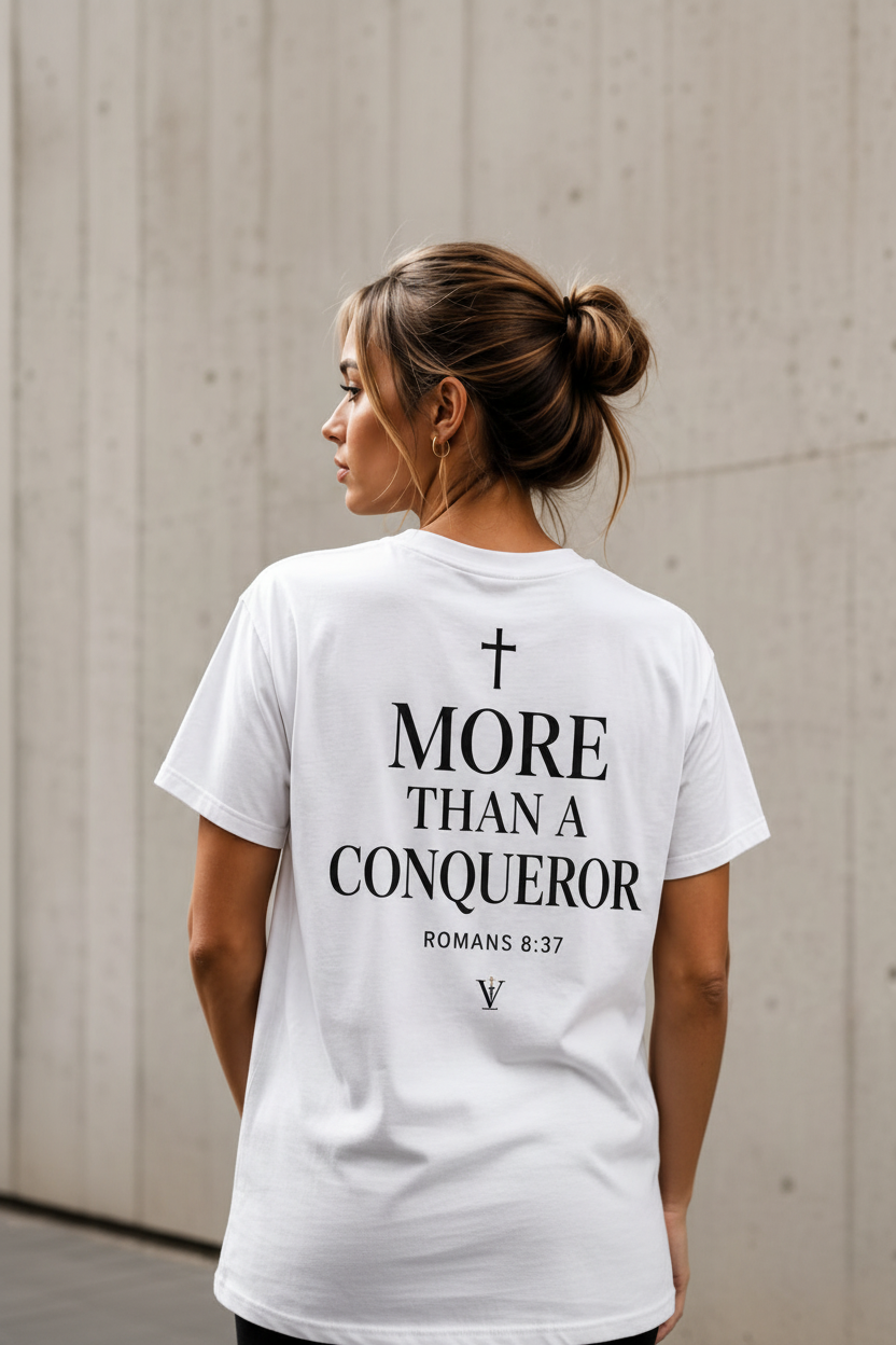 More Than a Conqueror White T-Shirt