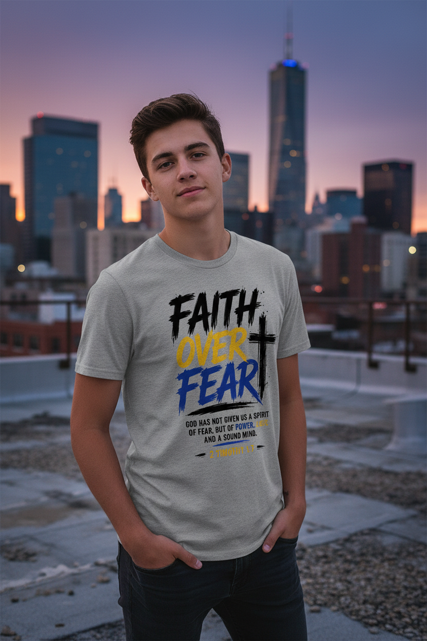 Faith Over Fear T-Shirt - Gray