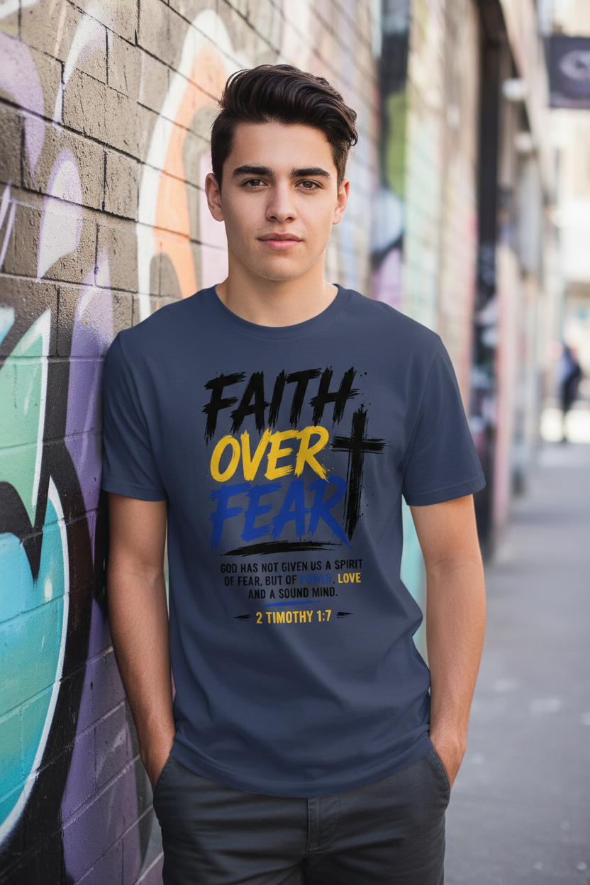 Faith Over Fear T-Shirt - Navy
