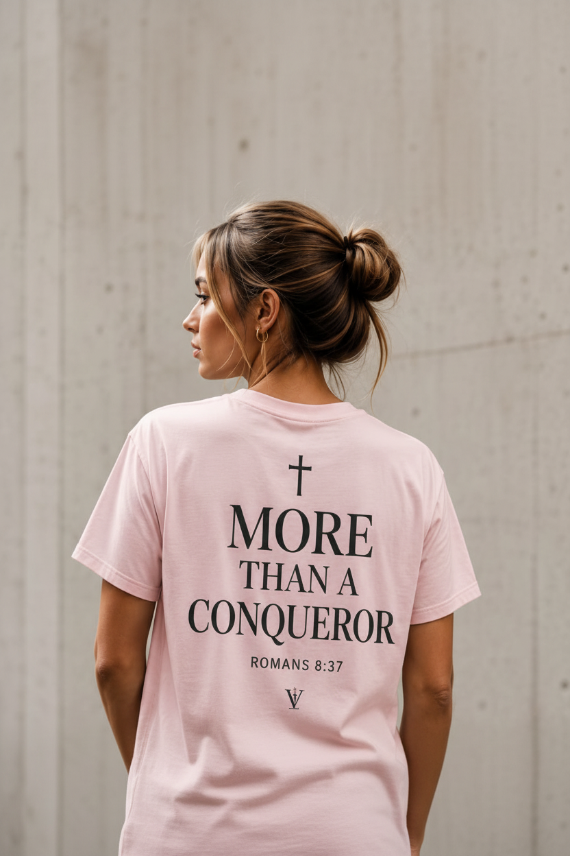 More Than a Conqueror Pink T-Shirt