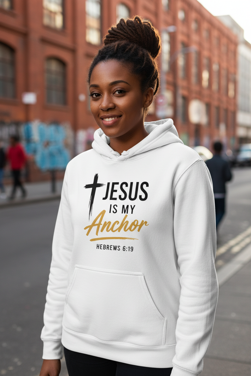 Jesus Is My Anchor White Hoodie