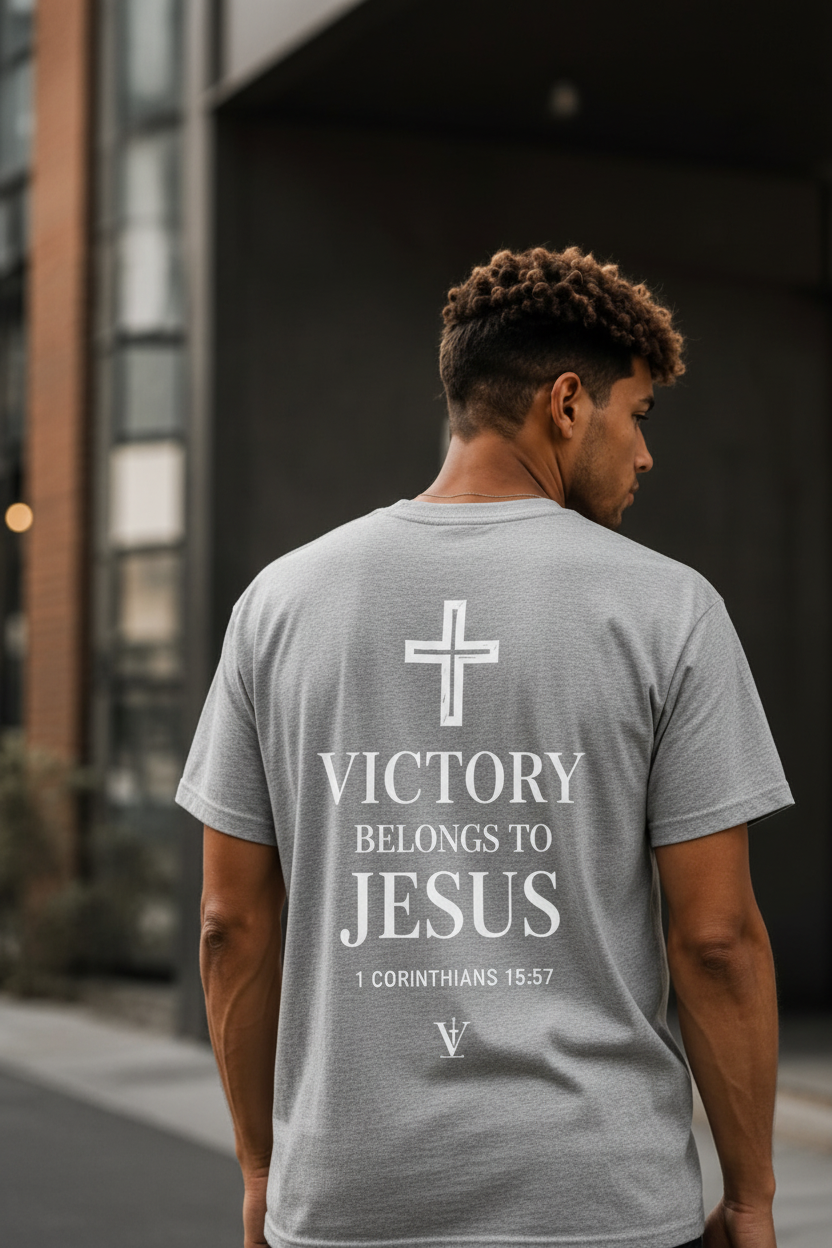Victory Belongs To Jesus Gray T-Shirt