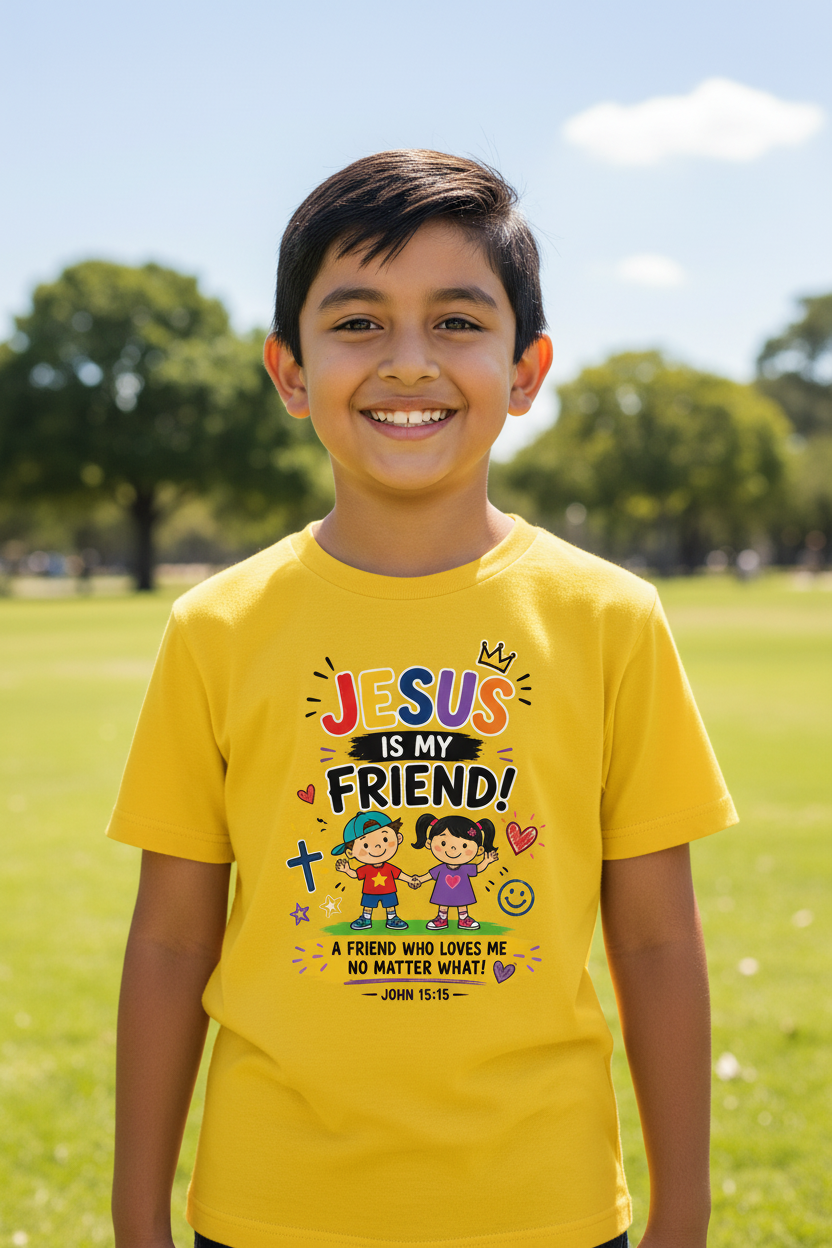 Jesus Is My Friend Kids T-Shirt - Yellow