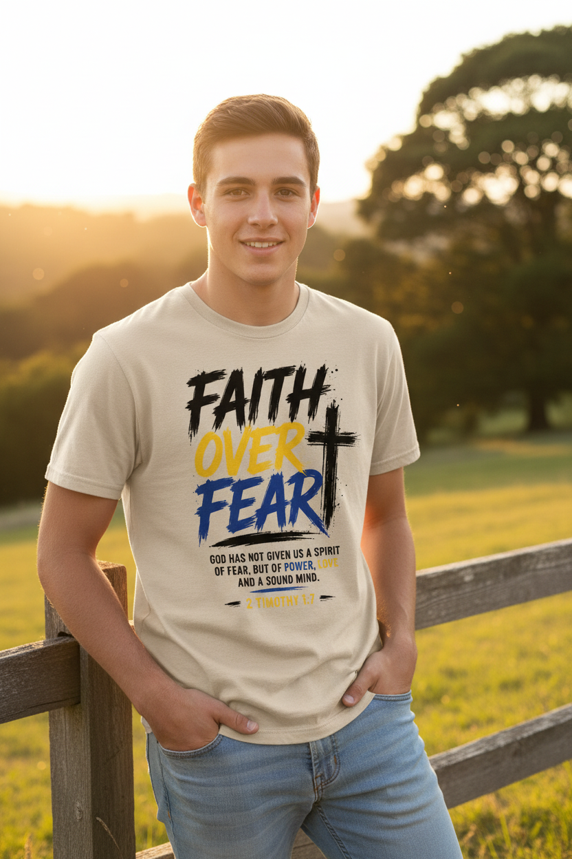 Faith Over Fear T-Shirt - Beige