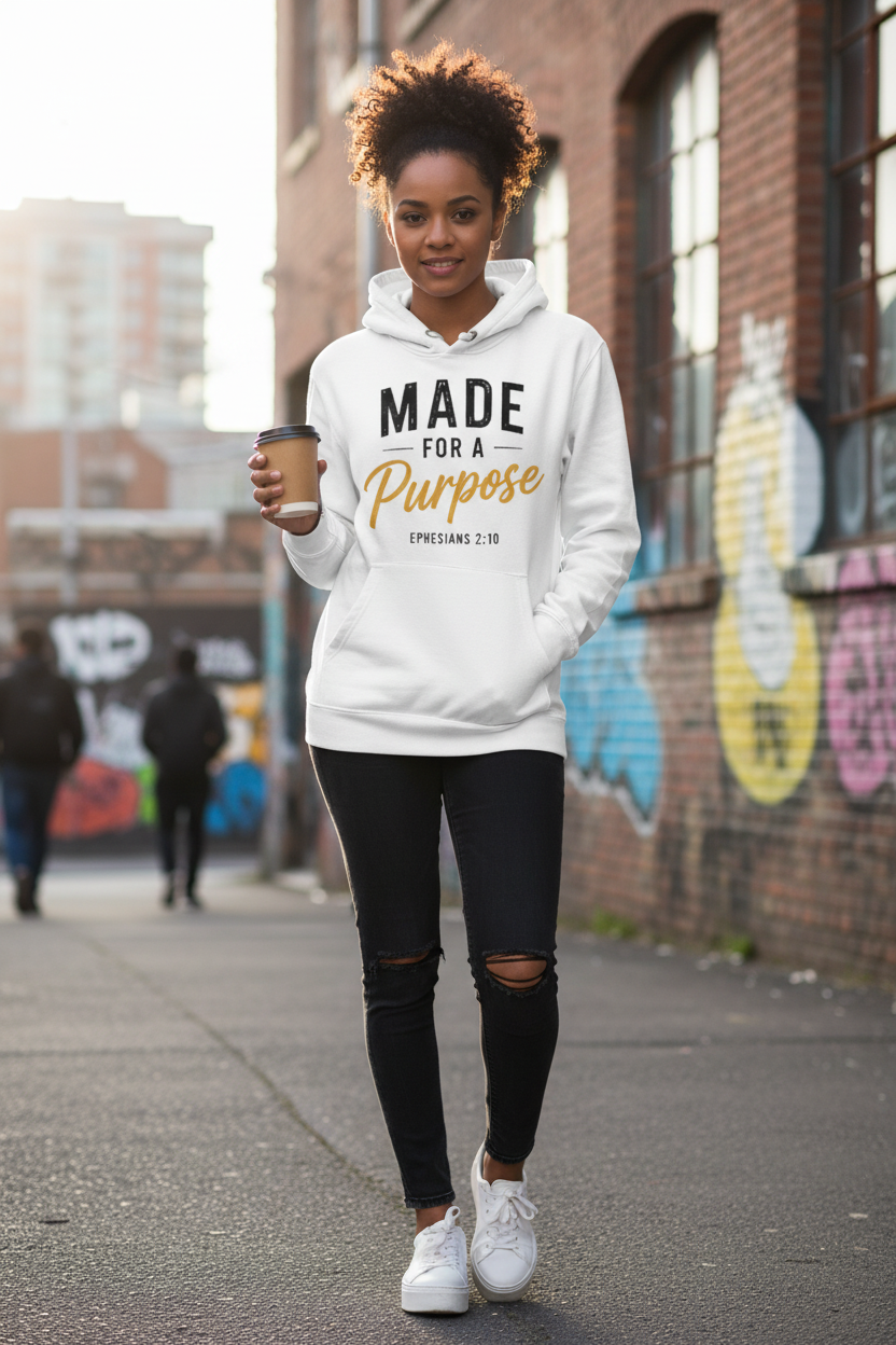 Made For A Purpose White Hoodie