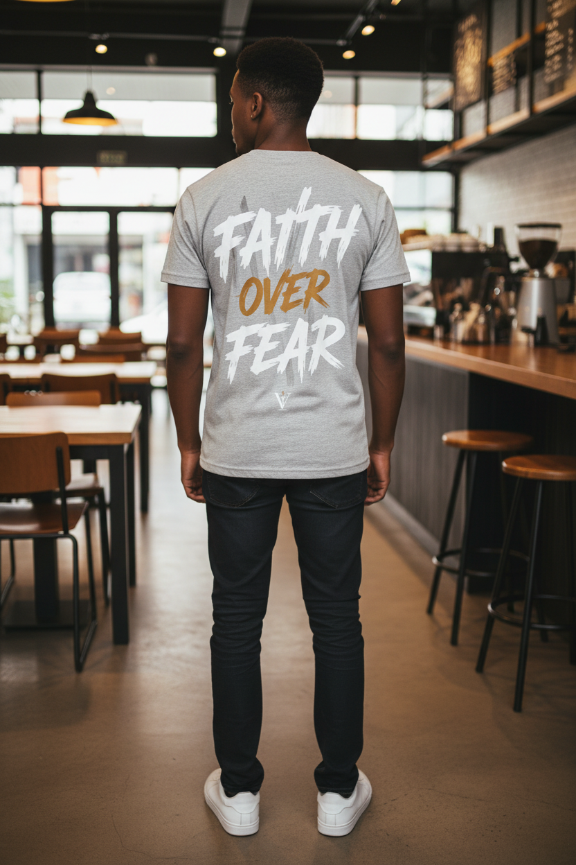 Faith Over Fear Gray T-Shirt