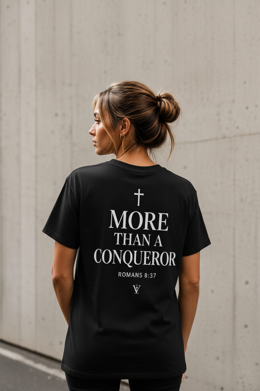 More Than a Conqueror Black T-Shirt