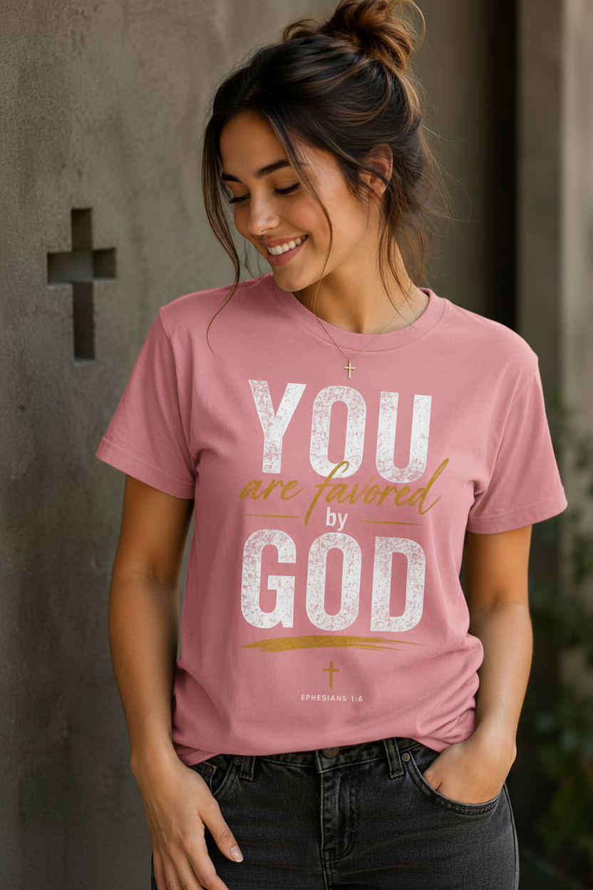You Are Favored by God T-Shirt – Pink