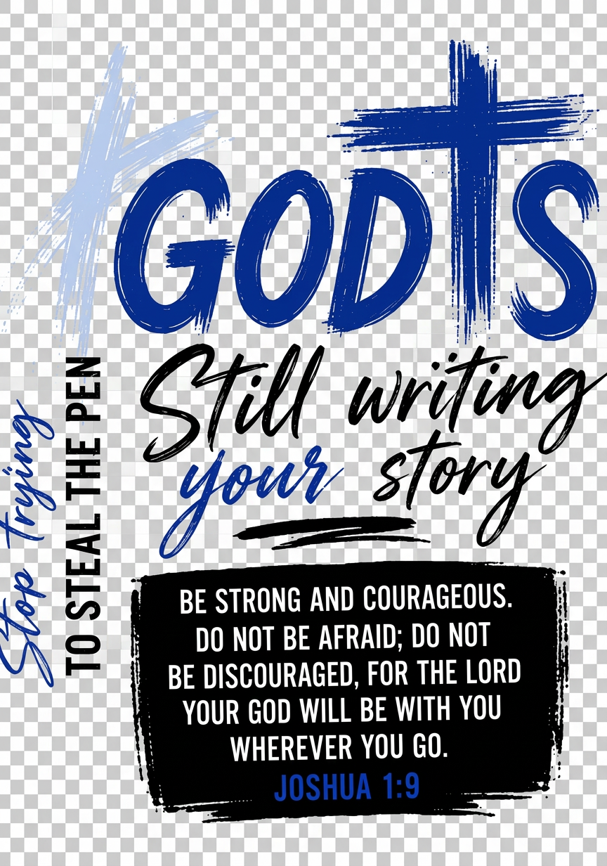 God Is Still Writing Your Story T-Shirt - Joshua 1:9 graphic design